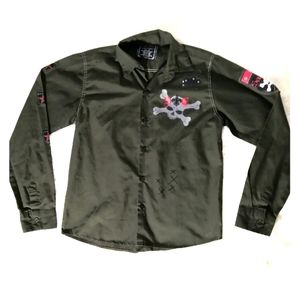 Sacred Crown Boys Long Sleeve Button up Shirt